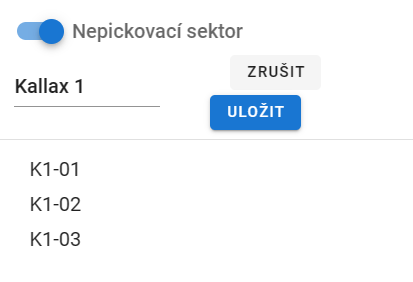 Označení sektoru jako nepickovacího v jeho nastavení