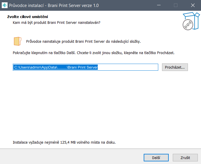 Instalace aplikace Brani Tisk ve Windows